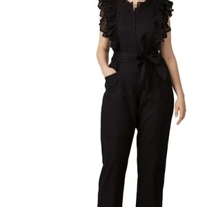 Apiece Apart Black Ruffled Jumpsuit